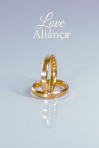 Aliança Bianca 3mm chanfrada banhada a ouro 18k