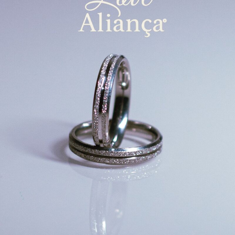 💍 Aliança Geovana 3mm em Aço Inox com Detalhe em Friso com Brilho - REF