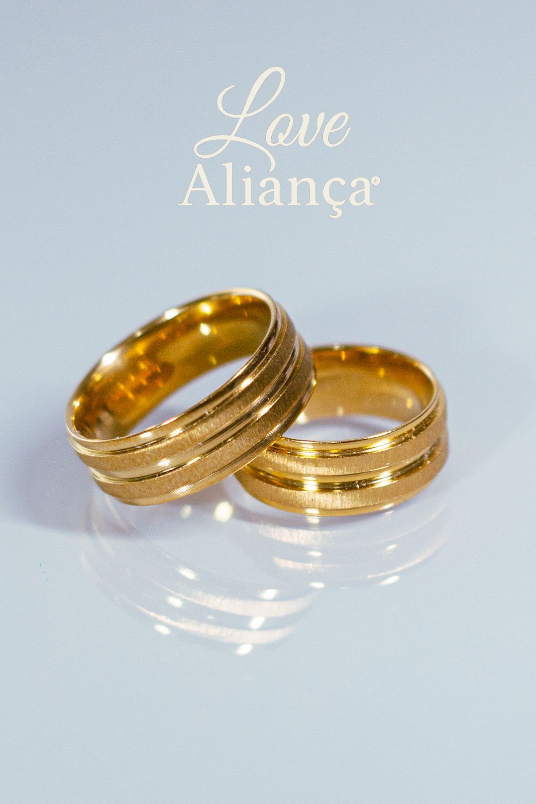 💍 **Aliança Júlia 6mm Banhada a Ouro 18k com Detalhe de Friso Liso – REF** - Imagem 2