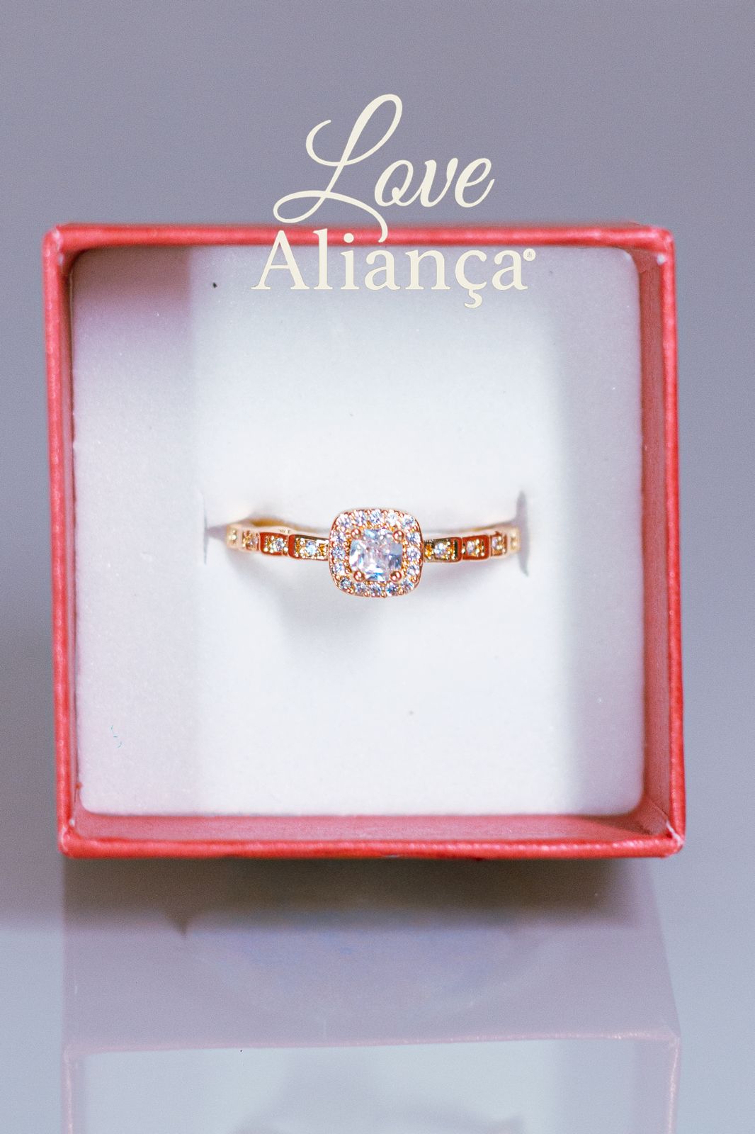 💍 **Anel Solitário Valentina – Banhado a Ouro 18k com Zircônias – REF**